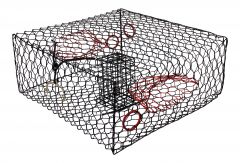 COATED SMALL CRAB TRAP 8"H BK